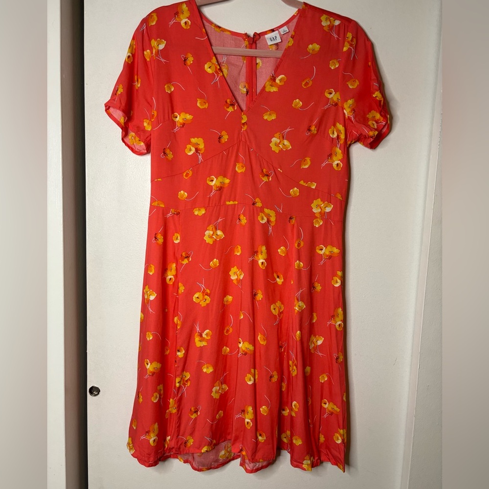 Floral Red Dress